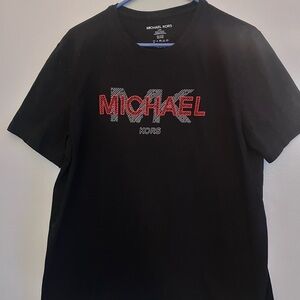 Michael Kors Black Tee with Red Logo